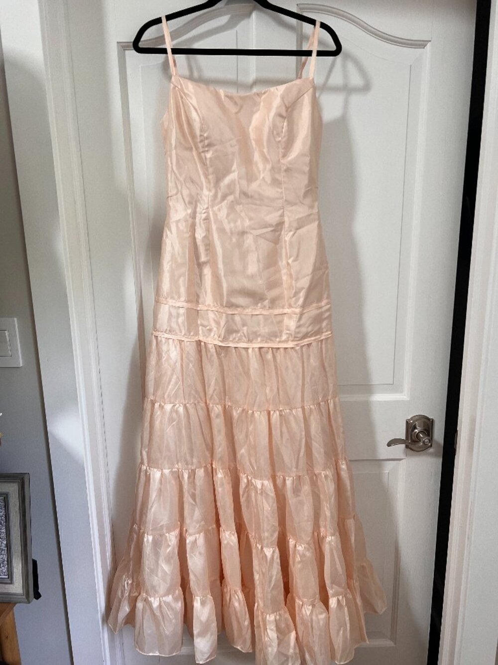 Simple A Line Spaghetti Strap Champagne Party Dress
